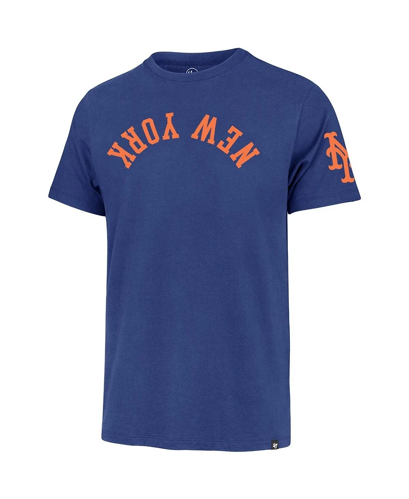 '47 Brand Men's Royal New York Mets Upside Down Two-Peat Franklin T-Shirt