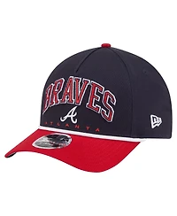 New Era Men's Navy/Red Atlanta Braves Arch 9FORTY A-Frame M-Crown Adjustable Hat
