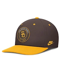 Nike Men's Brown/Gold San Diego Padres Cooperstown Collection Pro Dri-fit Snapback Hat