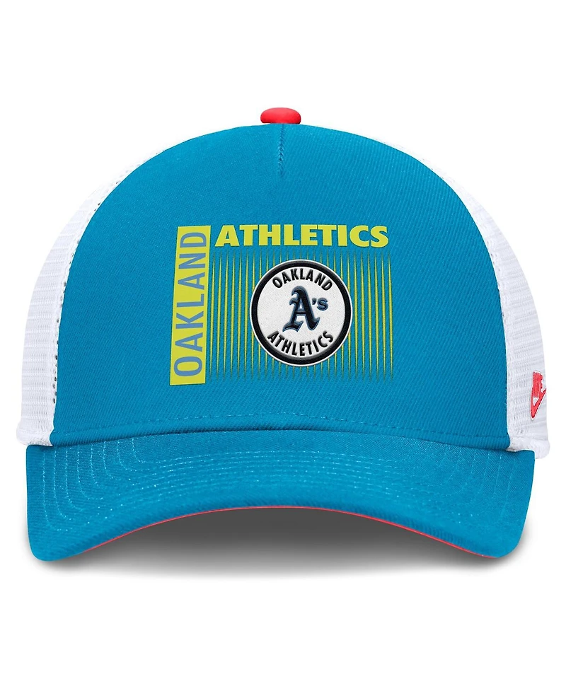 Nike Men's Teal Athletics Neon 90s Rise Structured Performance Adjustable Trucker Hat