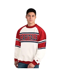 Starter Men's White Washington Capitals Defense Fleece Crewneck Sweatshirt