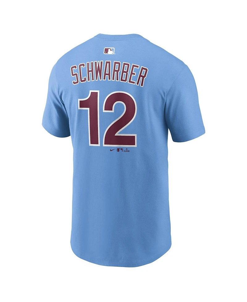 Nike Men's Kyle Schwarber Light Blue Philadelphia Phillies Name Number T-Shirt