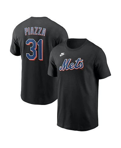 Nike Men's Mike Piazza Black New York Mets Cooperstown Collection Name Number T-Shirt