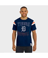 Darius Rucker Collection By Fanatics Men's Navy Detroit Tigers Distressed Sleeve Stripe T-Shirt
