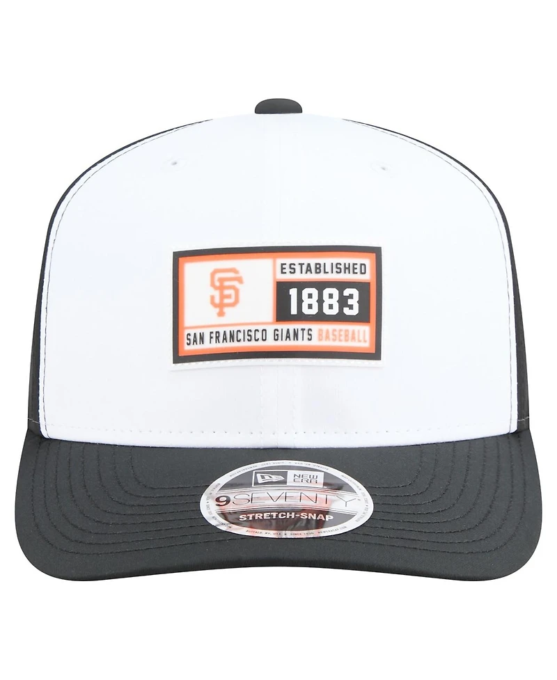 New Era Men's White/Black San Francisco Giants Established Patch 9SEVENTY Adjustable Hat