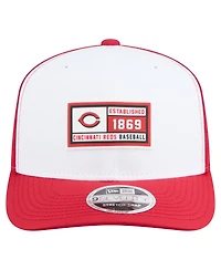 New Era Men's White/Red Cincinnati Reds Established Patch 9SEVENTY Adjustable Hat
