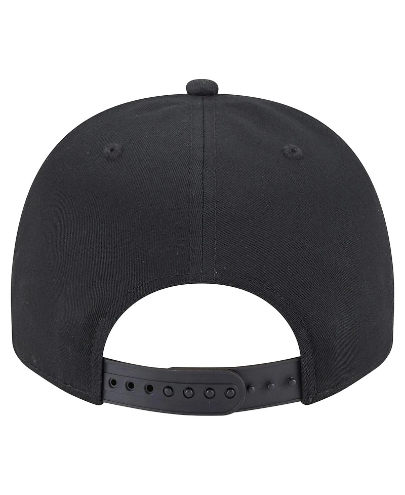 New Era Men's Black Boston Red Sox Chainstitch 9FIFTY A-Frame Snapback Hat