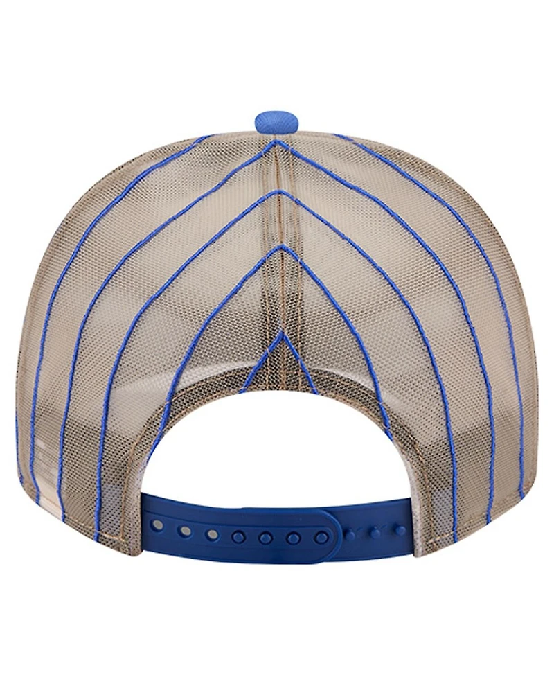 New Era Men's Royal Atlanta Braves Vintage Arched Foam Front 9FIFTY A-Frame Adjustable Trucker Hat