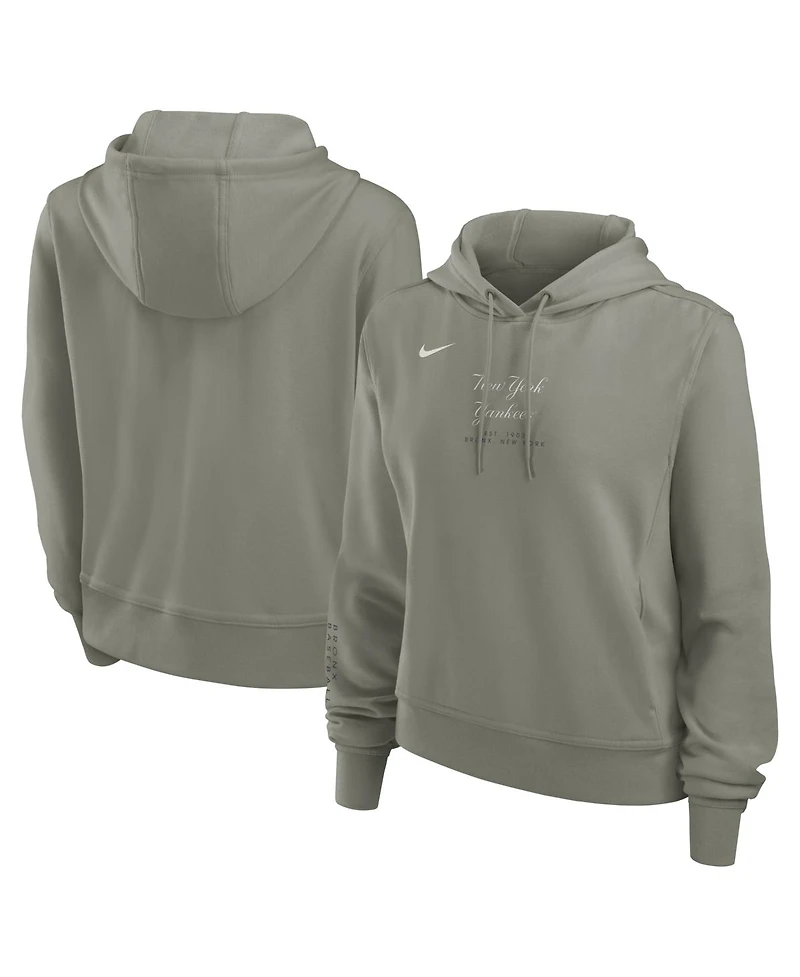 Nike Women's Olive New York Yankees One Tri-Blend Dri-fit Hoodie