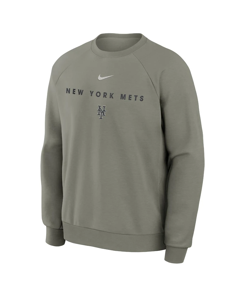Nike Men's Green New York Mets Statement Primary Raglan Dri-fit Sweatshirt
