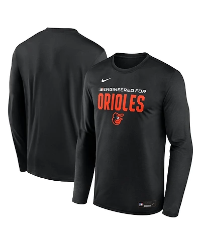Nike Men's Black Baltimore Orioles Authentic Collection Legend Dri-fit Long Sleeve T-Shirt