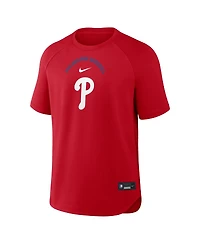 Nike Men's Red Philadelphia Phillies Authentic Collection Batting Practice Pre-Game Raglan Dri-fit T -Shirt