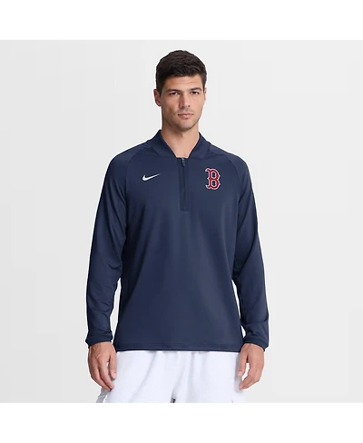 Nike Men's Navy Boston Red Sox Authentic Collection Dri-fit Raglan Half-Zip Pullover