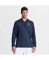 Nike Men's Navy Boston Red Sox Authentic Collection Dri-fit Raglan Half-Zip Pullover