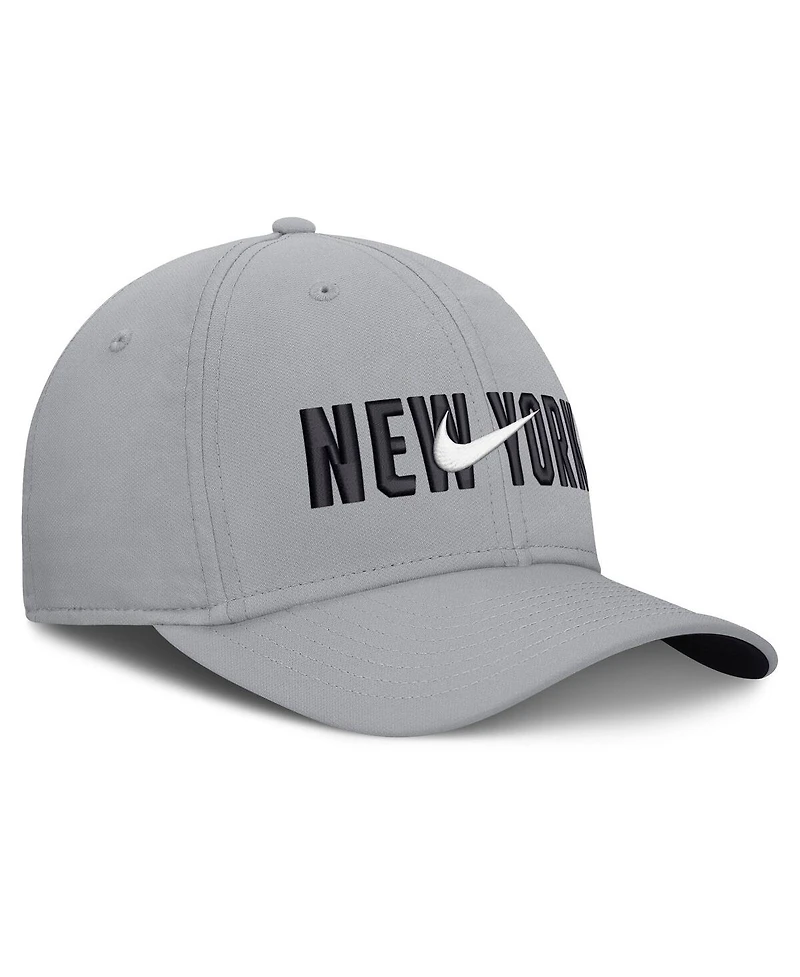 Nike Men's Gray New York Yankees Primetime Dri-fit Rise Bozz Flex Hat