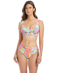 Bleu by Rod Beattie Women's Bellissimo Over-The-Shoulder Banded Swim Bikini Top