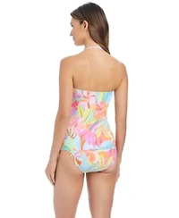Bleu By Rod Beattie Womens Bellissimo Draped Bandeau Swim Tankini Top Bottoms