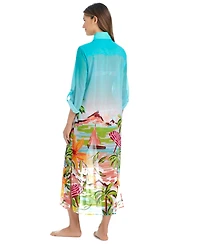 Bleu by Rod Beattie Women's Ciao Long Cover-Up Swim Shirt Dress