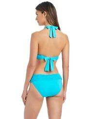 Bleu By Rod Beattie Womens Rufflicious Halter Neck Swim Bikini Top Banded Bottoms