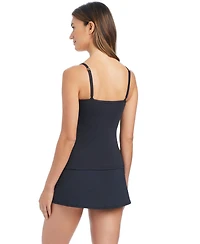 Bleu by Rod Beattie Women's Button-Detail Swim Tankini Top