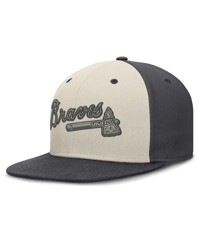 Nike Men's Cream Atlanta Braves Dri-fit True Fitted Hat