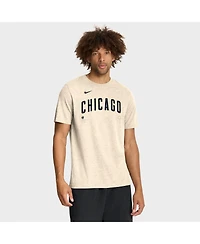 Nike Men's Natural Chicago Cubs Wordmark Tri-Blend T-Shirt