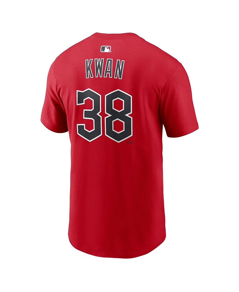 Nike Men's Steven Kwan Red Cleveland Guardians Name Number T-Shirt