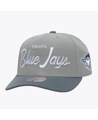 Mitchell & Ness Men's Gray Toronto Blue Jays Cooperstown Thunderstorm Head Coach Pro-Crown Adjustable Hat