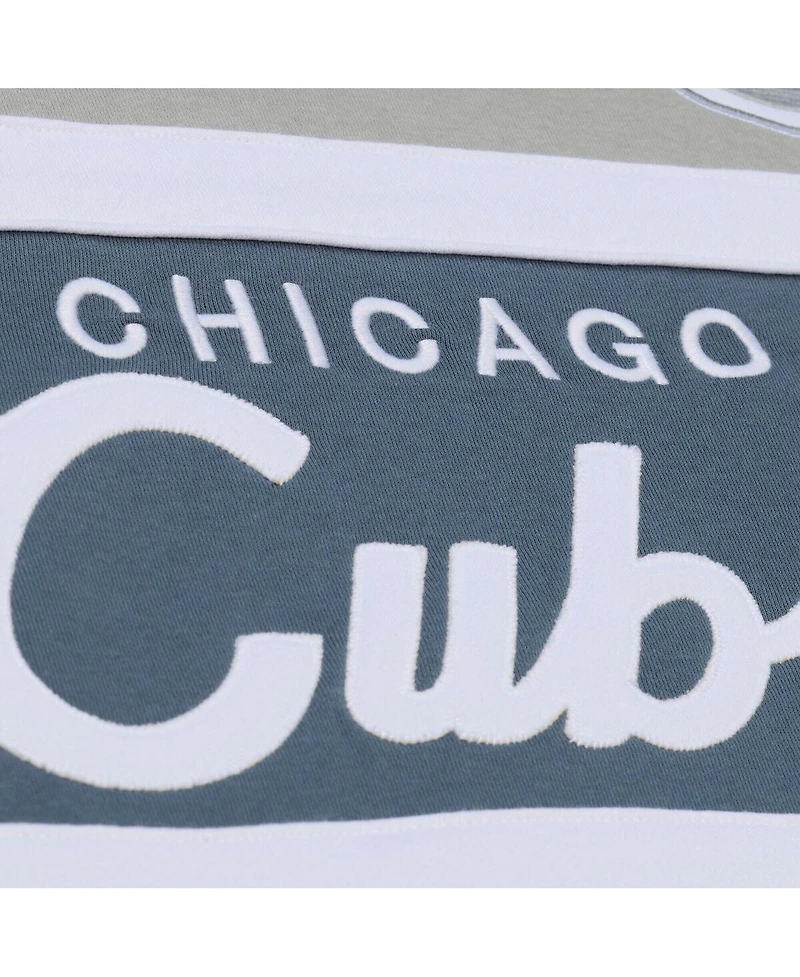 Mitchell & Ness Men's Gray Chicago Cubs Cooperstown Collection Thunderstorm Head Coach Hoodie