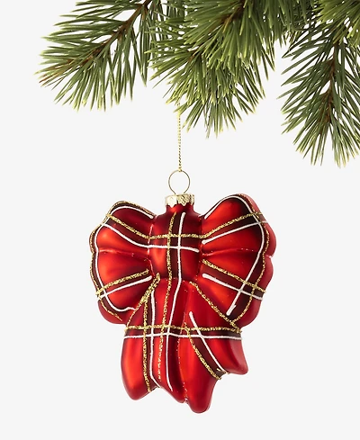 Holiday Lane Cozy Cabin Plaid Bow Ornament, Macy's Exclusive
