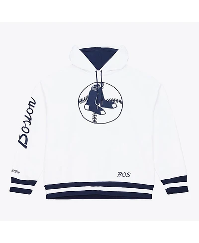 Mitchell & Ness Men's White Boston Red Sox Cooperstown Collection Fleece Hoodie