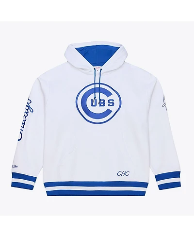 Mitchell & Ness Men's White Chicago Cubs Cooperstown Collection Fleece Hoodie