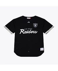 Mitchell & Ness Men's Black Las Vegas Raiders Head Coach Mesh Full-Button Fashion Jersey