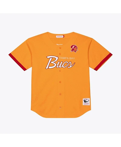 Mitchell & Ness Men's Orange Tampa Bay Buccaneers Head Coach Mesh Full-Button Fashion Jersey