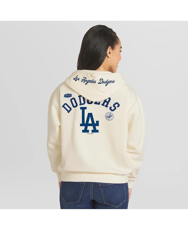 Wear by Erin Andrews Women's Cream Los Angeles Dodgers Full-Zip Hoodie