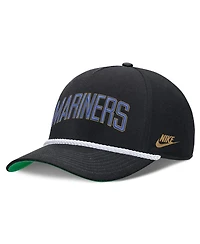 Nike Men's Black Seattle Mariners Cooperstown Collection Rise Adjustable Hat