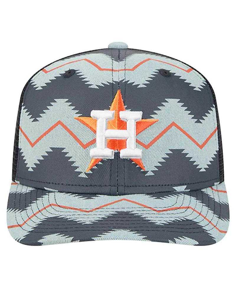 New Era Men's Denim/Navy Houston Astros Aztec Denim 9SEVENTY Adjustable Hat