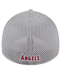 New Era Men's Gray Los Angeles Angels Visor Paint Splatter 39THIRTY Flex Hat
