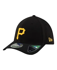 New Era Men's Black Pittsburgh Pirates Player Replica 39THIRTY M-Crown Flex Hat