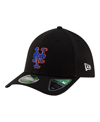 New Era Men's Black York Mets Alternate Player Replica 39THIRTY M-Crown Flex Hat