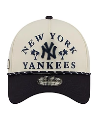 New Era Men's Cream New York Yankees 2026 Spring Training Fan Pack Rope A-Frame 9FORTY Adjustable Hat