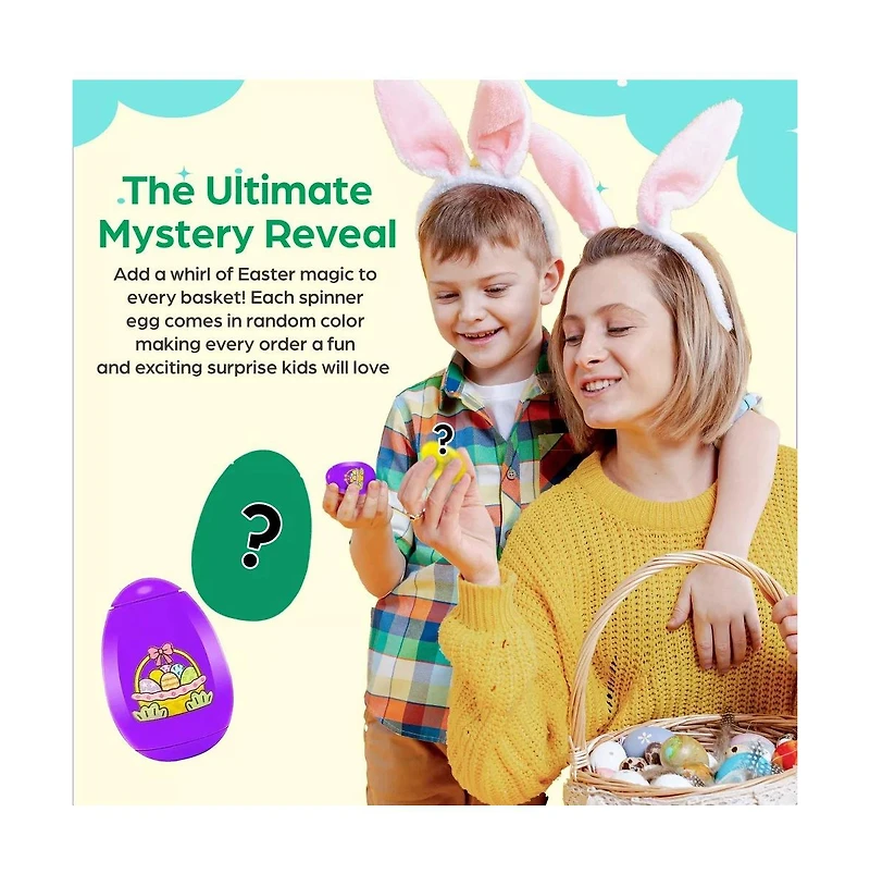 Sperric Interactive Easter Plush Bunny with Carrot Cabbage & Spinner Egg Toys