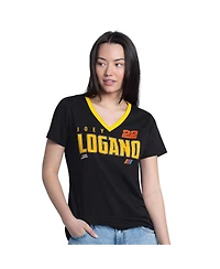 G-iii 4Her by Carl Banks Women's Black Joey Logano Best Team V-Neck T-Shirt