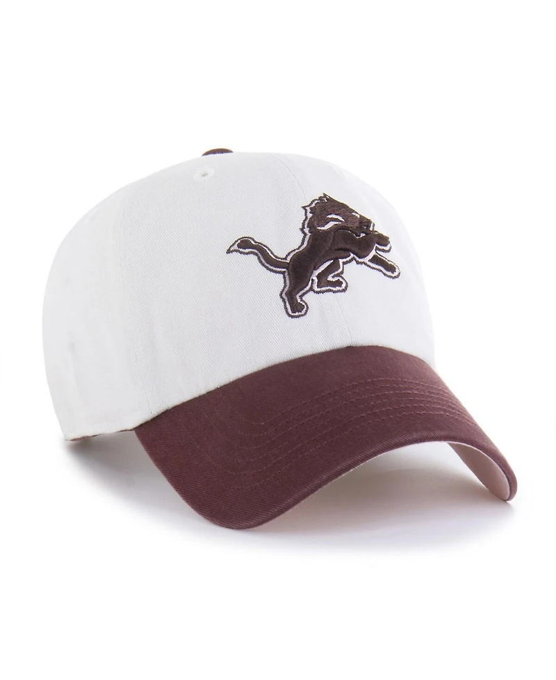 '47 Brand Men's and Women's Stone/Burgundy Detroit Lions Love Letter Clean Up Adjustable Hat
