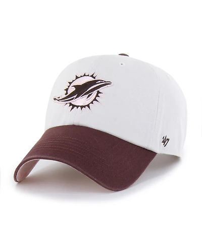 '47 Brand Men's and Women's Stone/Burgundy Miami Dolphins Love Letter Clean Up Adjustable Hat