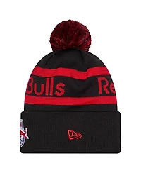 New Era Men's Black New York Red Bulls 2026 Jersey Hook Cuffed with Pom Knit Hat