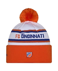 New Era Men's White Fc Cincinnati 2026 Jersey Hook Cuffed Pom Knit Hat