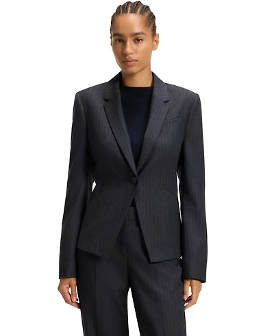 Boss by Hugo Women's Striped Virgin Wool Slim-Fit Blazer