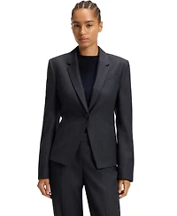 Boss by Hugo Women's Striped Virgin Wool Slim-Fit Blazer