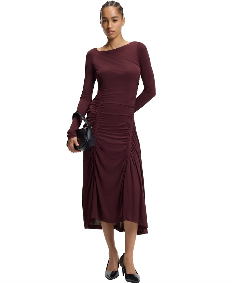 Boss by Hugo Women's Matte Jersey Gathered Detail Dress